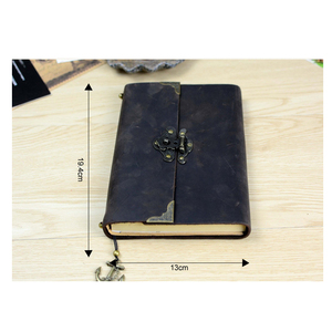 Biểu Tượng Tùy Chỉnh Dập Nổi Handmade Cao Cấp Cổ Điển Máy Tính Xách Tay Da A5 Nhật Ký Với Khóa Và Chìa Khóa - Product Image 2