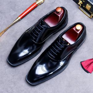 Zapatos Formales de Negocios para Hombre, Estilo Británico, con Cordones, Zapatos Oxford para Boda con Suela de Goma Ligera, Transpirable y Antideslizante - Product Image 2