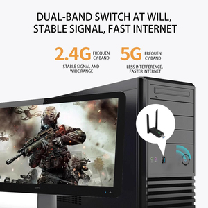 Ac1200 Dual Band USB không dây Wifi Adapter rtl8812au Card mạng không dây không cần trình điều khiển phần cứng máy tính phần mềm - Product Image 5