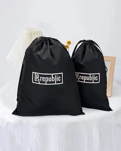 Manufacturer High End Custom Logo Dust Pouch Waterproof Polyester Pongee Packaging Shoes Beach Towel Drawstring Bag