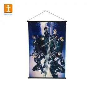Custom Wholesale Anime Movie Comic Game Education Cafe Shop Hanging Banner Fabric Wall Scroll