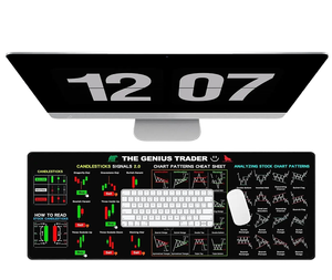 Zwarte muismat handelsbureau onderlegger grafiekpatronen grote bureaumat voor toetsenbord en muismat voor thuiskantoor - Product Image 1