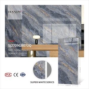 Losas de Piedra de Cuarzo Artificial Calacatta <span class=keywords><strong>Blanca</strong></span> de 9 mm, Sinterizadas, de Porcelana, Imitación Mármol, Tamaño <span class=keywords><strong>Grande</strong></span> 120x270, Económicas - Product Image 1