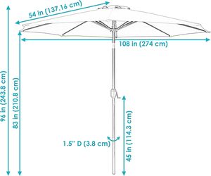 Baldacchino ombrello all'ingrosso della fabbrica di 250G/oburgo poliestere resistente ampia Base trasversale 10ft palo centrale <span class=keywords><strong>giardino</strong></span> ombrellone a baldacchino - Product Image 5