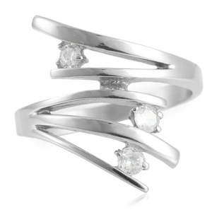 yunnique Women's Geometric <b>Titanium</b> Steel <b>Ring</b> With Prong Set Gemstones For Gift 21080 - Product Image 1