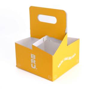 Fabricante logotipo personalizado impresión bebida caliente café <span class=keywords><strong>Boba</strong></span> té para llevar tazas portador cajas de papel Sushi comida para bebés en relieve en caja - Product Image 3