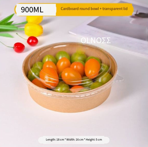 Custom <b>kraft</b> disposable lunch <b>box</b> 750ml rectangular picnic camping fruit salad <b>box</b> takeout paper bowl packing <b>box</b> - Product Image 2