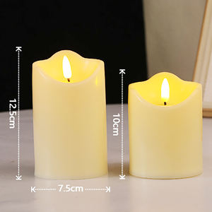 7.5*12.5cmスイングベージュ紫フレームレスLEDティーライトキャンドル10cm電子キャンドルハロウィーンパーティーデコレーション - Product Image 2