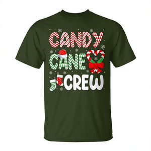 Camiseta navideña Candy Cane Crew con diseño navideño, talla para adultos - Product Image 2