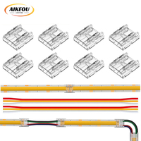 Connecteurs de bande LED Aikeou 8mm 10mm 12mm étanches 2-6 broches 12V en alliage de cuivre mâle 1.5A avec clips COB