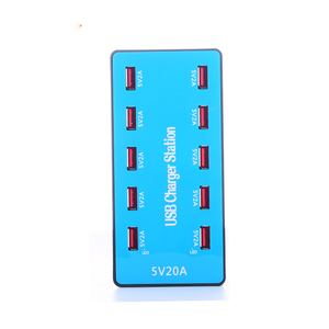 Cargador de 10 Puertos, Diseño Azul, Estación de Carga USB Portátil de 100W, Cargador Multi-Puerto para Teléfonos - Product Image 3