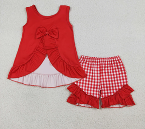 ชุดเสื้อผ้าเด็กผู้หญิงแขนกุดลายไก่ชิปพร้อมระบายสั้น - Product Image 6