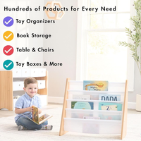 Meilleures ventes Étagère à livres Montessori en bois de type debout moderne à 4 niveaux Rangement pour enfants Porte-revues