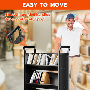 Chariot mobile en acier pour livres <span class=keywords><strong>Bibliothèque</strong></span> à double face Design moderne pour l'école et la salle de sport - Product Image 3