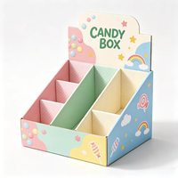 Présentoir de point de vente haut de gamme personnalisé en carton pliable pour la merchandising de snacks et petits articles
