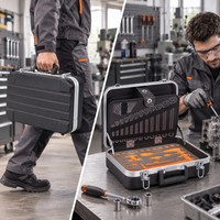 Boîte à outils portable personnalisable, anti-poussière, en alliage d'aluminium, boîtes à équipement, étui personnalisé OEM