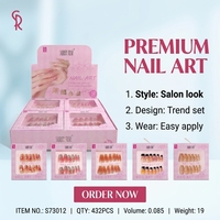Sweet Rose 12 Cajas de Uñas Postizas con Degradado de Diamantes de Imitación, Largas, Forma Ataúd, Pre-diseñadas, Set de Exhibición de Puntas de Uñas para Maquillaje Diario de Mujeres