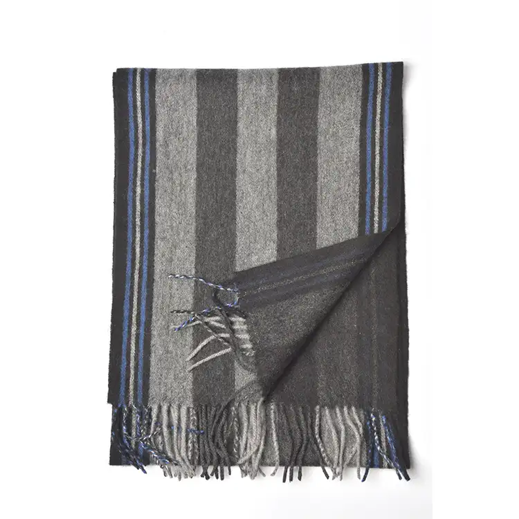 新人気の工場供給 100% ウールスカーフのための冬の縞模様のスカーフ