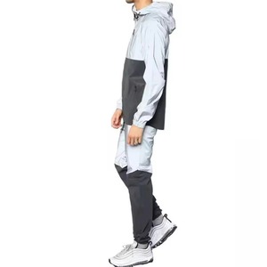 Chándal de entrenamiento de invierno unisex personalizado de alta calidad, conjunto de dos piezas cortavientos para exteriores, con capucha, de spandex/algodón, de secado rápido. - Product Image 6