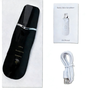 Appareil de beauté 2-en-1 pour le visage : Nettoyant exfoliant et masseur oculaire à lumière rouge, éliminateur de points noirs, dispositif LED vibrant pour les cernes - Product Image 1