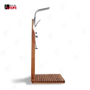 Columna y cabezal de <span class=keywords><strong>ducha</strong></span> para exteriores de <span class=keywords><strong>acero</strong></span> <span class=keywords><strong>inoxidable</strong></span> con acabado en negro, diseño moderno, de fabricante directo Vapasauna, con 1 año de garantía. - Product Image 5