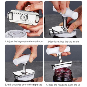 Can Opener Adjustable Stainless Steel Non-Slip Multifunction Manual Jar Bottle Bottle Lid Opener <b>Gadget</b> Home <b>Gadgets</b> Accessories - Product Image 3