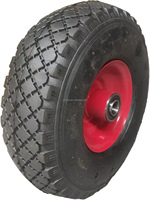 Roues de 10 pouces 3.50-4 pneus anti-crevaison 254x74mm roue de remplacement pour brouette de restaurant
