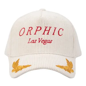 Custom corduroy embroidery wholesale baseball caps and hats design you own corduroy hats