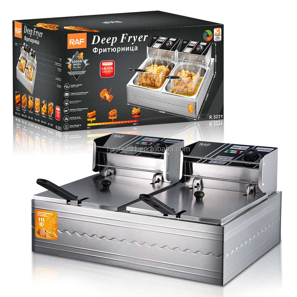 RAF R.5221 Electric Deep Fryer - 6L Capacity, Triple Removable