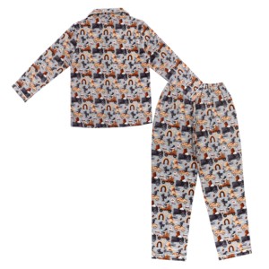 Carino e comodo pigiama in flanella di cotone per <span class=keywords><strong>bambini</strong></span> 100% abbigliamento da notte Casual elastico in vita liscio morbido Combo per tutti i giorni - Product Image 2