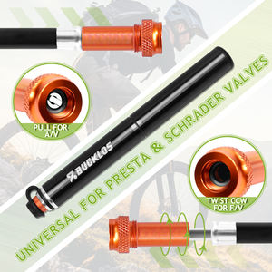 Pompa BUCKLOS ultraleggera in lega di alluminio CNC con manopola per valvole francesi/valvole americane, ricambi per biciclette. - Product Image 6