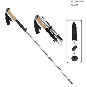 Collapsible Trekking Poles 7075 Aluminium Alloy Cane Adjustable <strong>Walking</strong> <strong>Stick</strong> with Cork Grip - Product Image 3