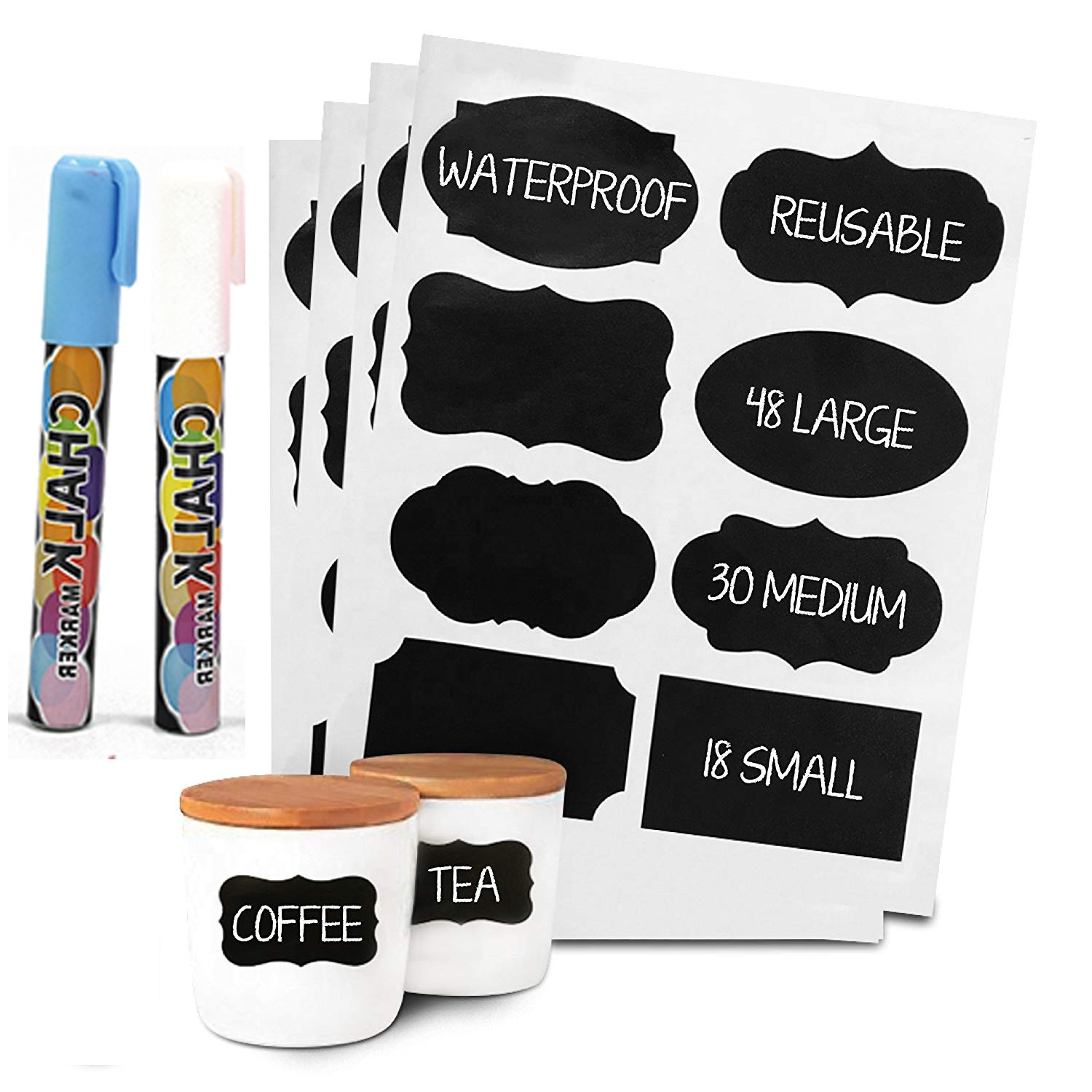 En gros Réutilisable Tableau Rustique Mini Cuisine Menu Étiquettes de Tableau Blanc Marqueur de Craie Pour L'étiquetage