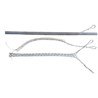 Chaussette de traction robuste en treillis métallique galvanisé avec pivot à roulement à billes et ensemble de manilles pour le tirage de câbles électriques