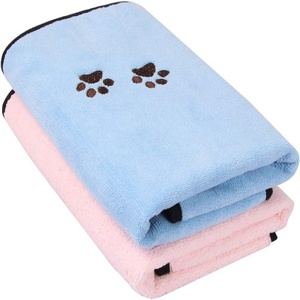 Serviettes pour chiens en gros pour sécher les animaux de compagnie, 4 couleurs, absorbantes, 100 % coton, 2 tailles, kit de bain pour chiens, personnalisable - Product Image 1