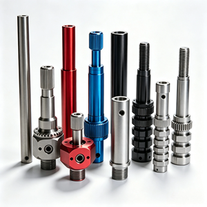 Axe usiné CNC haute précision sur mesure, Pièces tournées de précision multi-matériaux, Goupilles filetées moletées pour composants automobiles - Product Image 4