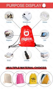 Sacs de sport à cordon personnalisés AI-MICH avec logo promotionnel, vente en gros, sacs en polyester bon marché pour le sport ou l'usage quotidien - Product Image 6