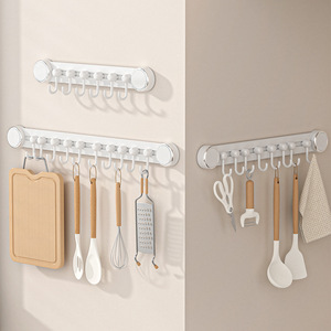Suction Cup Kitchen Hooks Wall Mounted Self Adhesive Storage Rack For Utensils And Spatulas - Product Image 1