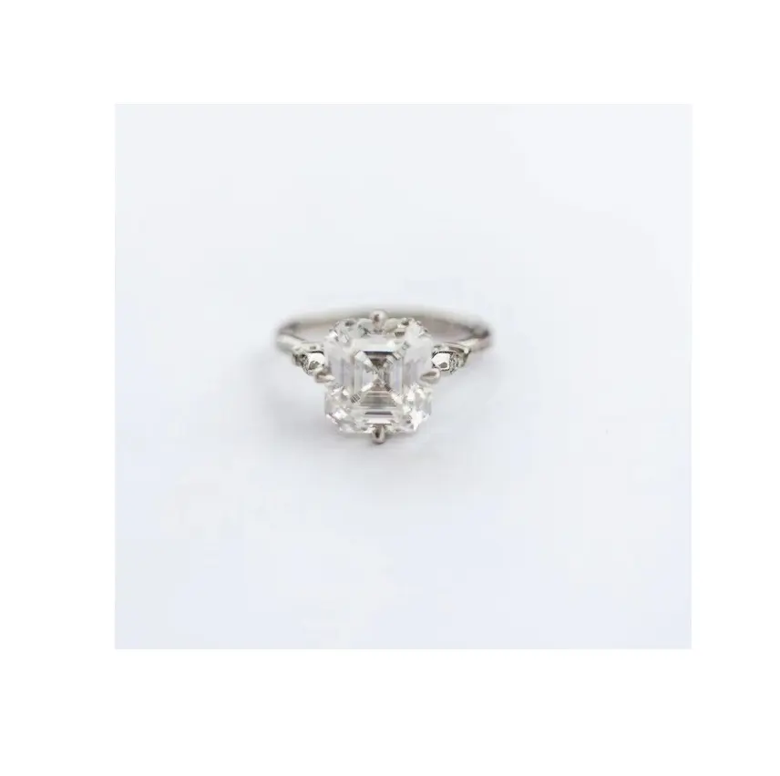 Cincin pertunangan Moissanite Cut ascher 5.30ct kualitas ekspor dengan cincin berlian emas mawar 14k untuk wanita