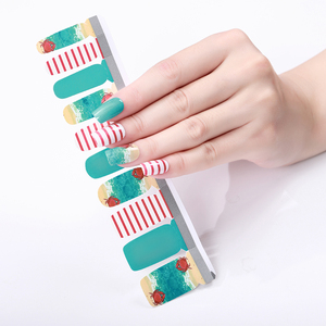 Autocollants pour ongles tendance été 2025, livraison gratuite, enveloppes complètes pour ongles, rayures, type 2D - Product Image 3
