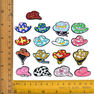 Custom Cartoon Cowboy Hat PVC <b>Clog</b> Charms Decorative Buckles Women Shoe Accessories Summer Spring Autumn Garden Shoes - Product Image 3
