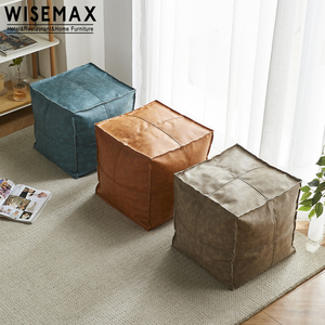 WISEMAX-muebles de estilo <span class=keywords><strong>nórdico</strong></span> para el hogar, taburete otomano de cuero con <span class=keywords><strong>relleno</strong></span> cuadrado de polipropileno, gran oferta - Product Image 3
