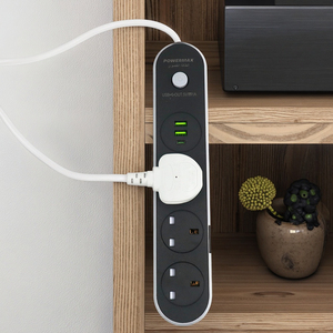 Thương mại nước ngoài anh tiêu chuẩn ổ cắm điện với 3 cửa hàng 2 <span class=keywords><strong>USB</strong></span> và Type-C cổng với chuyển đổi màu đen Power Strip - Product Image 3