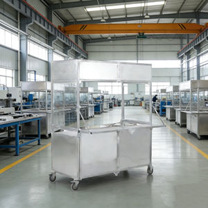 Carrito de Comida Plegable de Acero Inoxidable con 4 Ruedas, Garantía de 2 Años, Resistente a la Oxidación, para Exteriores, Helados, Café, Hot Dogs, Dulces - Product Image 6