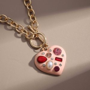 Fashion Romantic Valentine Heart <strong>Jewelry</strong> Set Gold Pendant Chain Necklace Drop Earrings Pearl Crystal <strong>Love</strong> Gift <strong>Jewelry</strong> for Women - Product Image 4