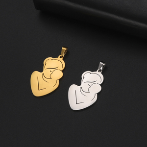 Famiglia <span class=keywords><strong>mamma</strong></span> bambini ciondoli accessori fai da te per collana <span class=keywords><strong>gioielli</strong></span> in acciaio inox colore oro ciondoli regalo per la <span class=keywords><strong>festa</strong></span> <span class=keywords><strong>della</strong></span> <span class=keywords><strong>mamma</strong></span> - Product Image 2