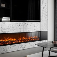 Cheminée électrique 3D personnalisée haut de gamme avec LED RGB 7 couleurs, thermostat réglable, télécommande et chauffage intégré à haute efficacité