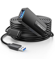 Cable de Extensión USB 3.0 Mindpure, Amplificador de Señal Activo, Repetidor, Chip VL, 20m 66 pies, Blindaje Trenzado, Larga Distancia