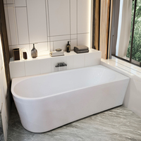 Baignoire balnéo autoportante moderne en acrylique, profonde, avec fonction massage, pour projets de salles de bain de luxe