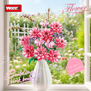 Фабрика Woma, 1796 шт., набор строительных блоков с букетом цветов, игрушки без вазы (11341) - Product Image 2